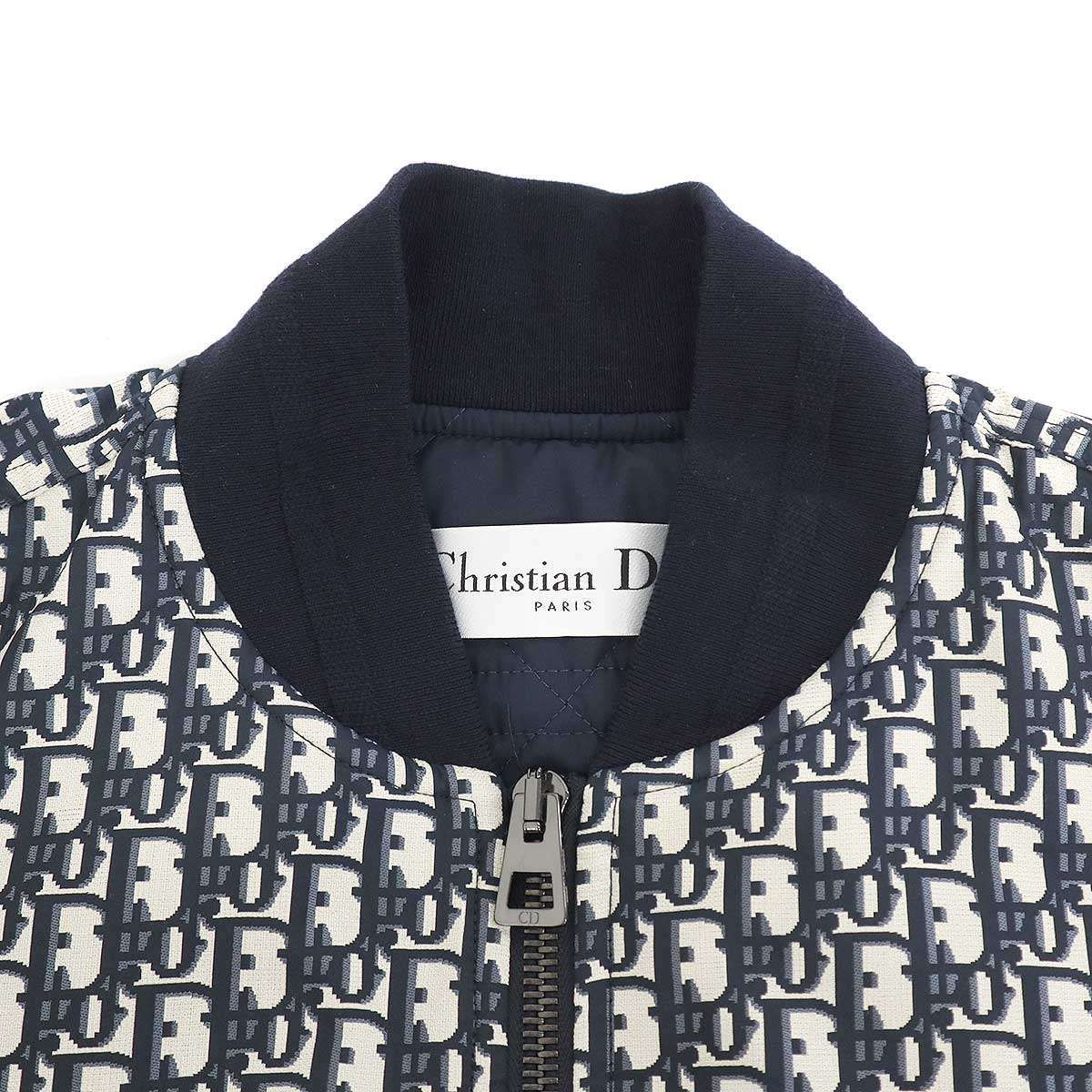 Dior Oblique Jacquard Tenical Taffeta Bomber Jacket Navy — view 4