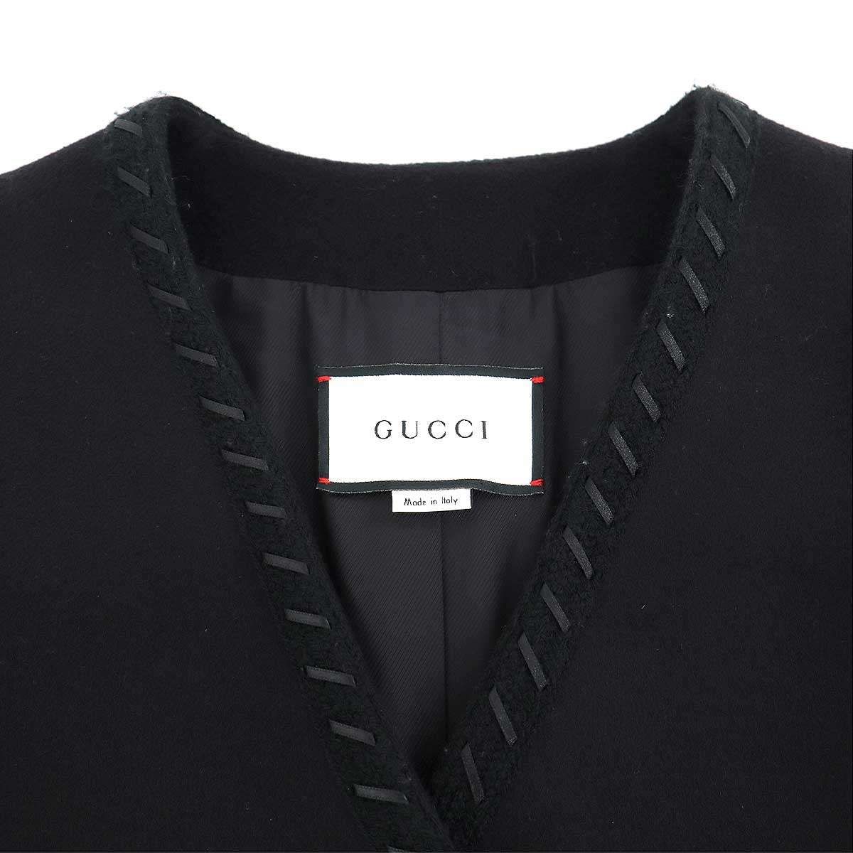 Gucci Melton Long Coat Black 38 — view 3