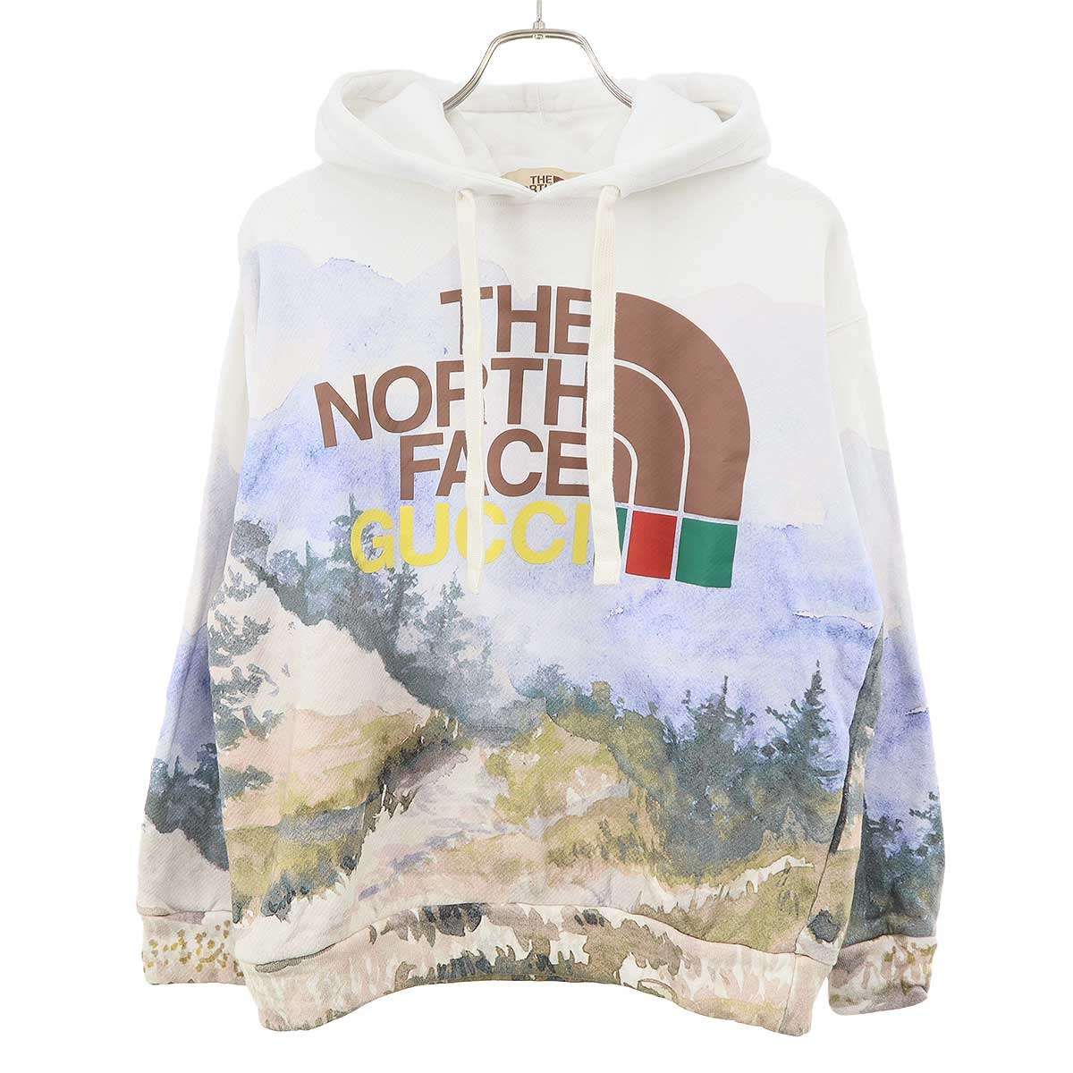 Gucci the North Face Logo Trail Print Hoodie White Multicolor Xxs