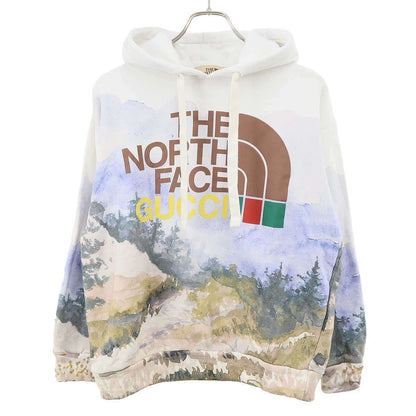 Gucci the North Face Logo Trail Print Hoodie White Multicolor Xxs