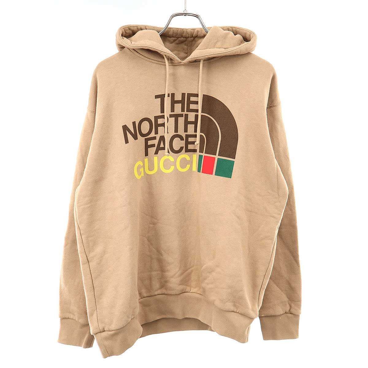 Gucci the North Face Logo Print Pullover Hoodie Brown XS