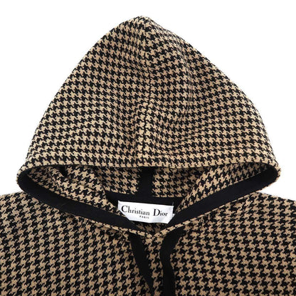 Dior Cashmere Hound Toe Knit Cape Poncho Hoodie Brown — view 4