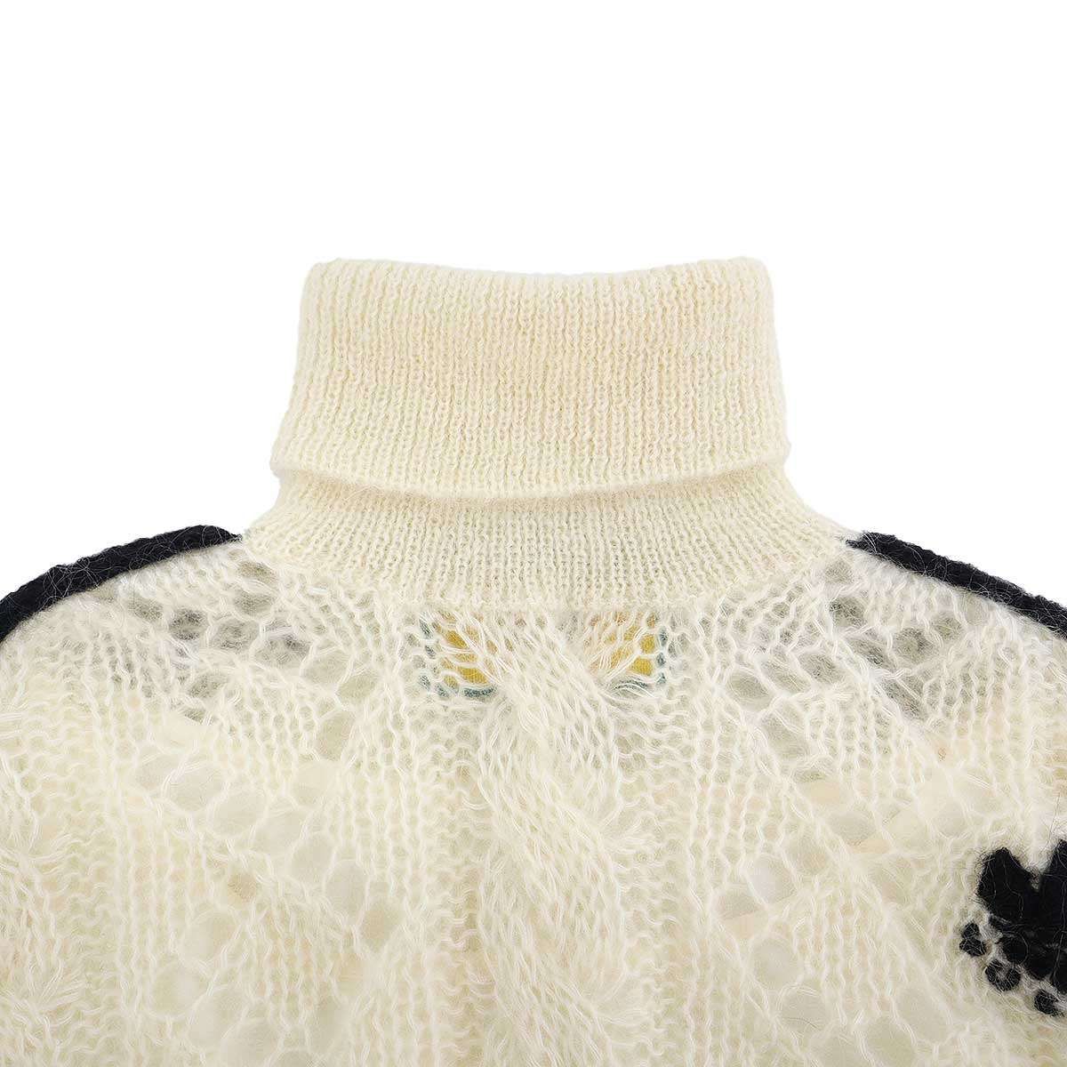 Gucci Adidas Turtleneck Mohair Knit Sweater Ivory Black XS — view 4