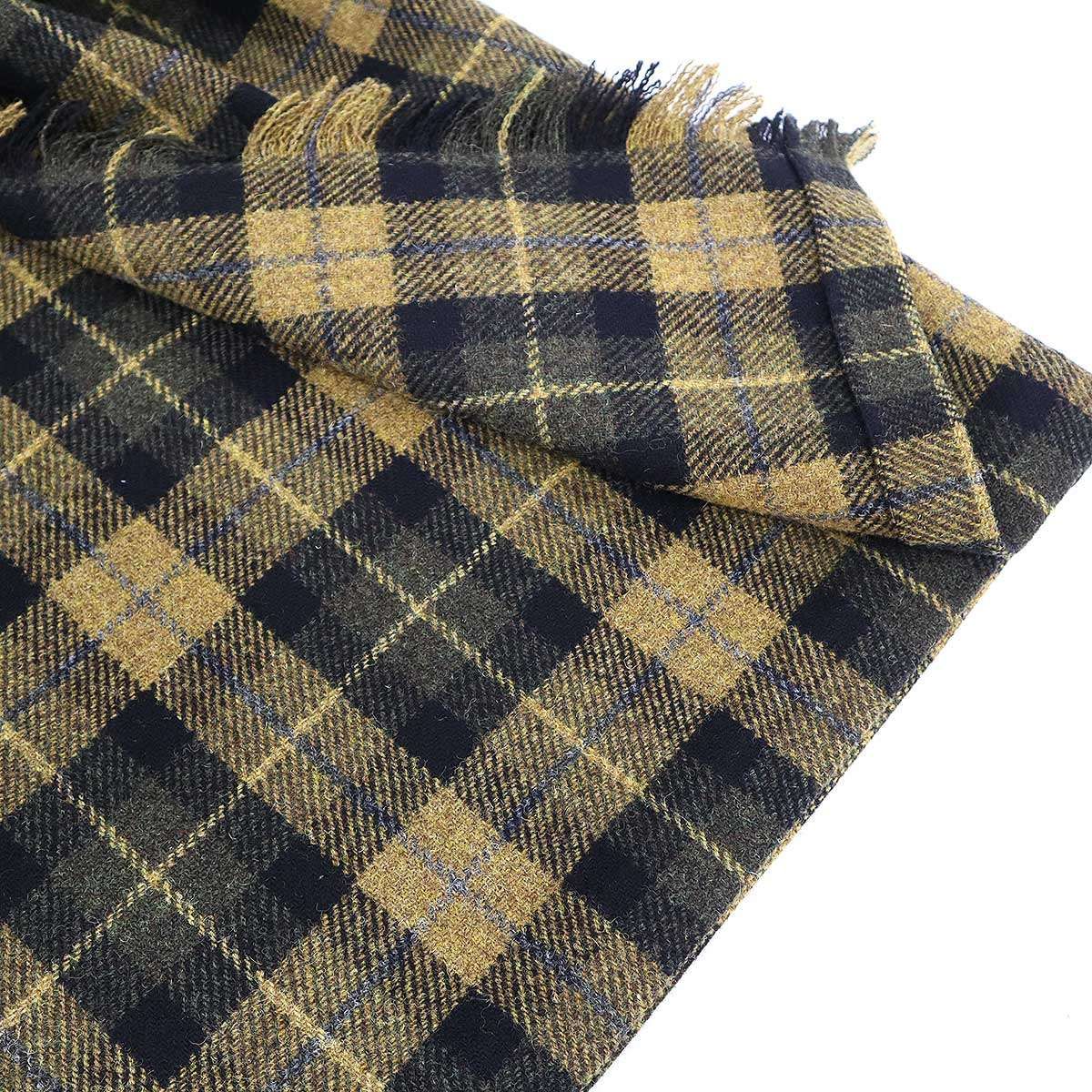 Dior Wool Check Belted Wrap Skirt Brown — view 5