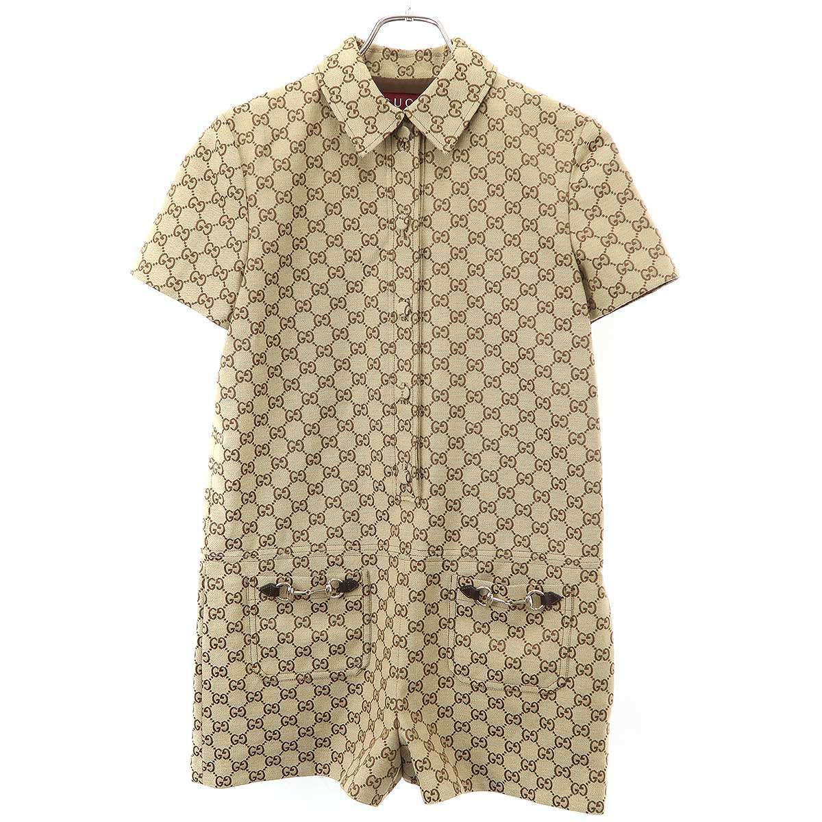Gucci Horsebit GG Canvas Jumps All in One Beige 38