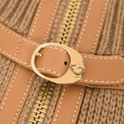 Gucci Garden Leather Camel Zip Up Knit Sweater Brown XS — view 7