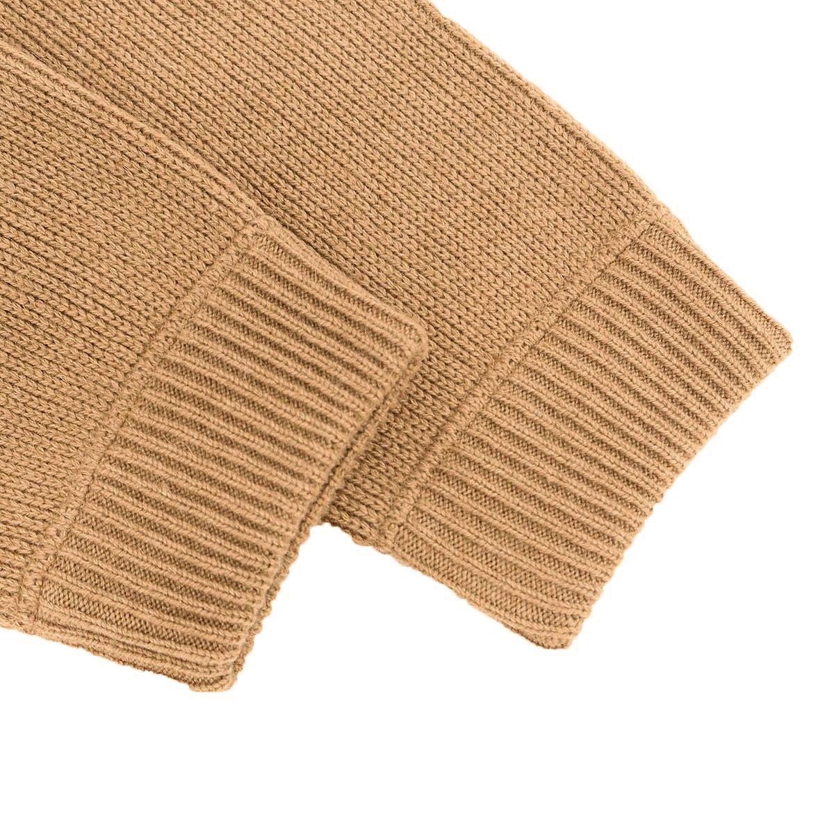 Gucci Garden Leather Camel Zip Up Knit Sweater Brown XS — view 5