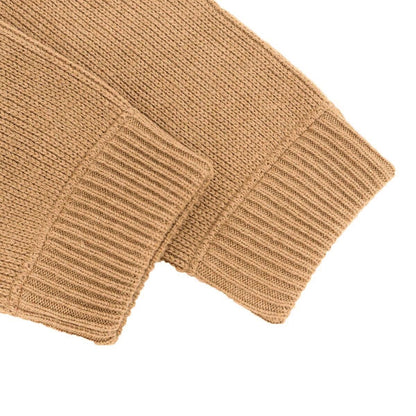 Gucci Garden Leather Camel Zip Up Knit Sweater Brown XS — view 5