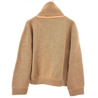 Gucci Garden Leather Camel Zip Up Knit Sweater Brown XS — view 2