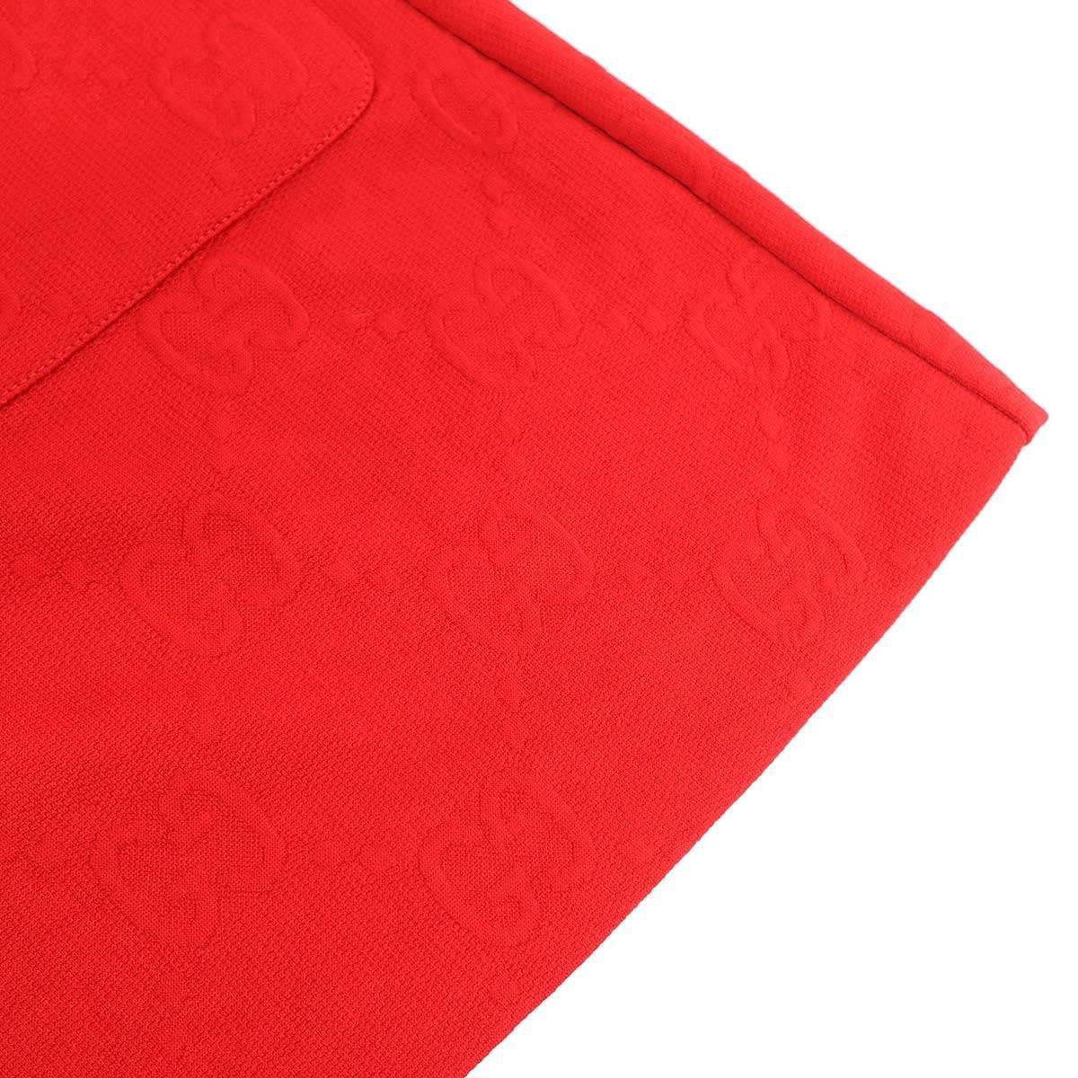 Gucci GG Jacquard Technical Jersey Half Zip Dress Red Xxs — view 6