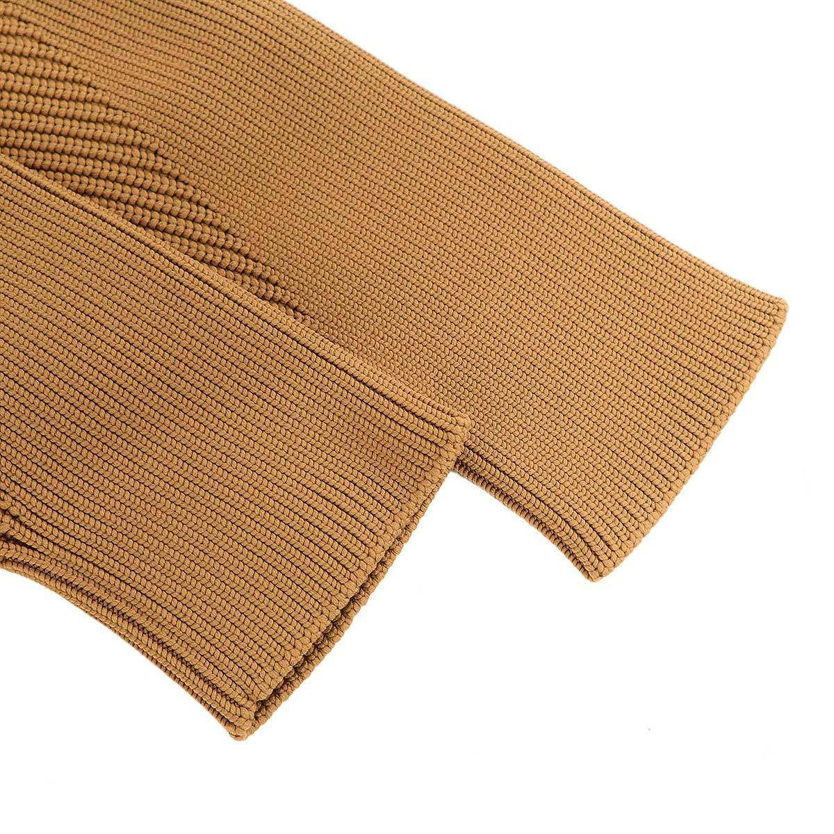 Gucci Chunky Ribbed V-neck Knit Sweater Camel — view 4