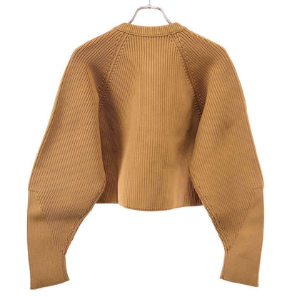 Gucci Chunky Ribbed V-neck Knit Sweater Camel — view 2