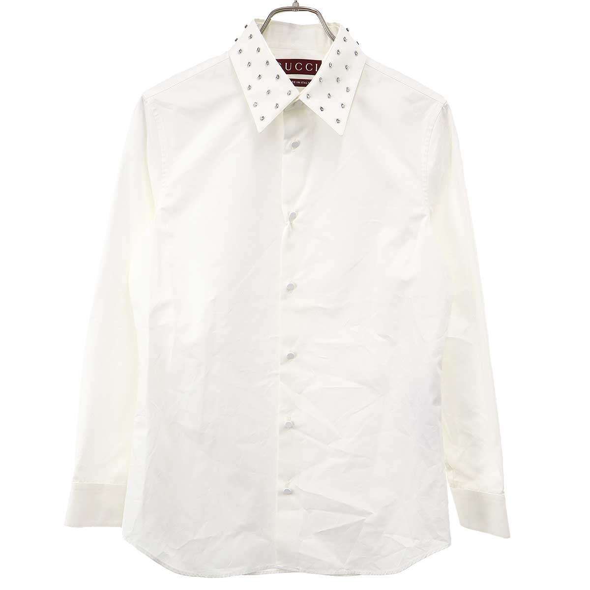 Gucci Studded Color Broad Shirt Zarxl White 38