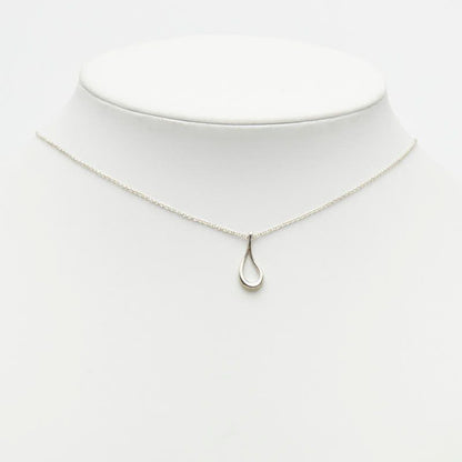 Tiffany & Co Elsa Peretti Open Teardrop Chain Pendant Necklace Silver — view 9
