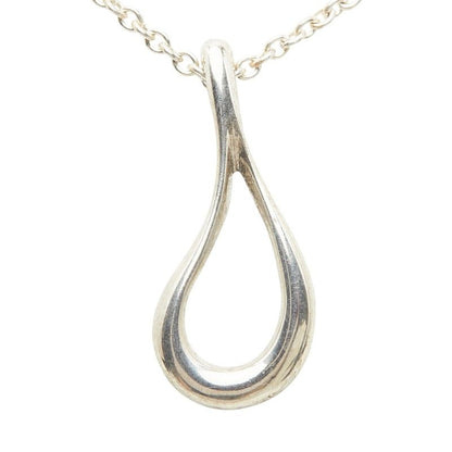 Tiffany & Co Elsa Peretti Open Teardrop Chain Pendant Necklace Silver — view 4