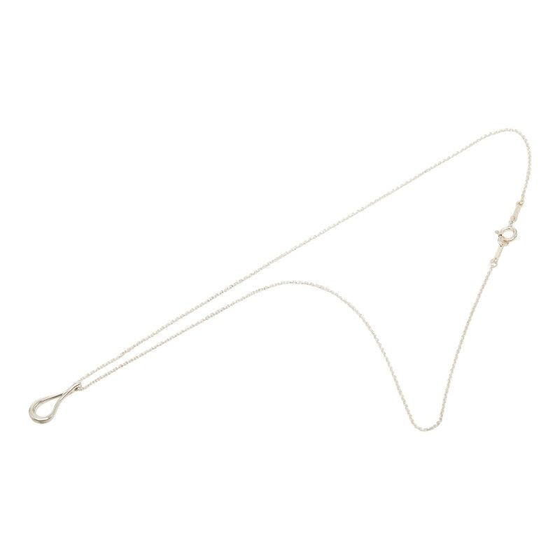 Tiffany & Co Elsa Peretti Open Teardrop Chain Pendant Necklace Silver — view 2