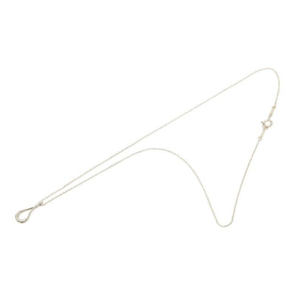 Tiffany & Co Elsa Peretti Open Teardrop Chain Pendant Necklace Silver — view 2