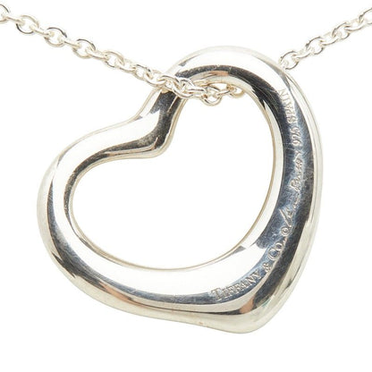 Tiffany & Co Elsa Peretti Open Heart Chain Pendant Necklace Silver — view 4