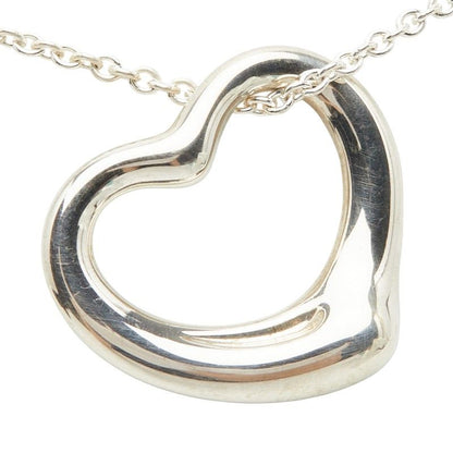Tiffany & Co Elsa Peretti Open Heart Chain Pendant Necklace Silver — view 3