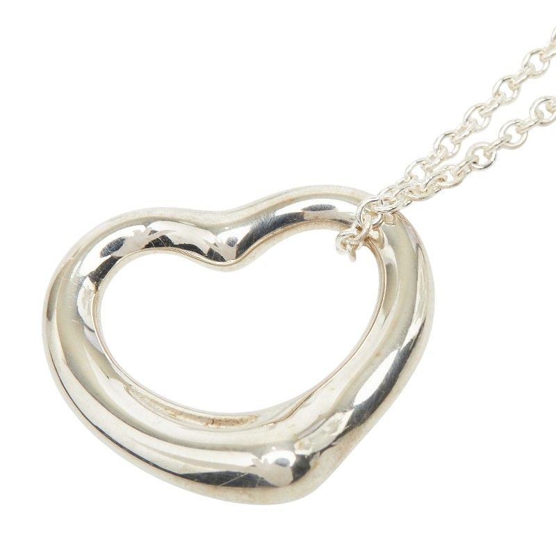 Tiffany & Co Elsa Peretti Open Heart Chain Pendant Necklace Silver