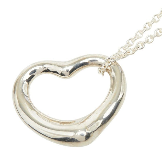 Tiffany & Co Elsa Peretti Open Heart Chain Pendant Necklace Silver