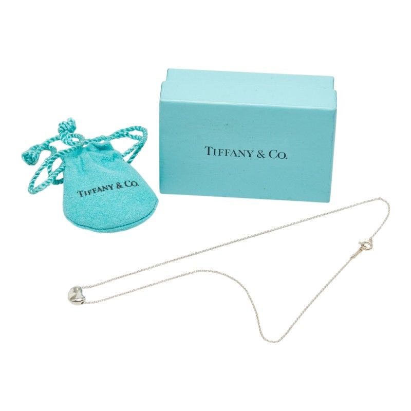 Tiffany & Co Elsa Peretti Bean Motif Chain Pendant Necklace Silver — view 8