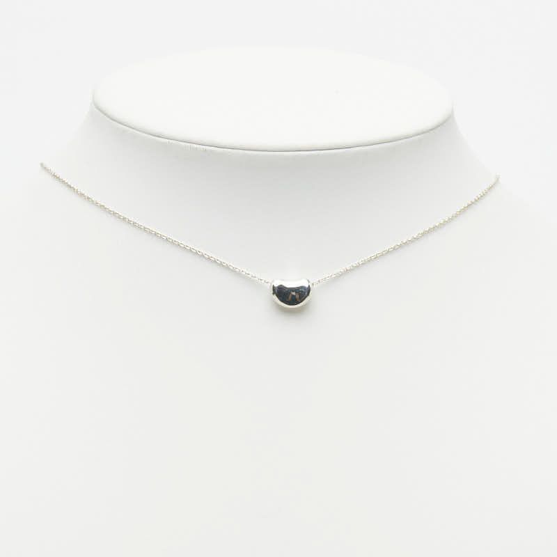 Tiffany & Co Elsa Peretti Bean Motif Chain Pendant Necklace Silver — view 7