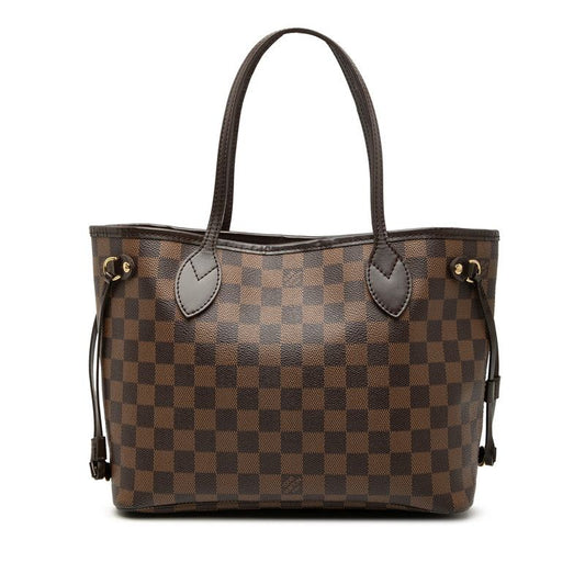 Louis Vuitton Damier Neverfull PM Tote Ebene Brown Leather