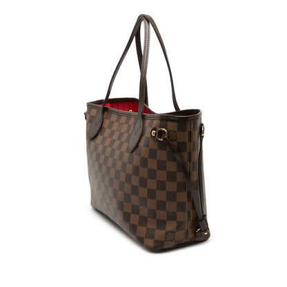 Louis Vuitton Damier Neverfull PM Tote Ebene Brown Leather — view 2