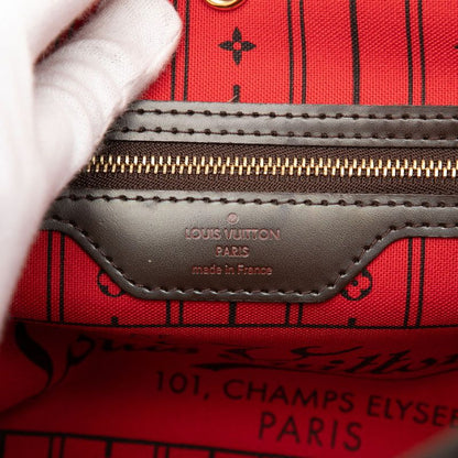 Louis Vuitton Damier Neverfull PM Tote Ebene Brown Leather — view 5