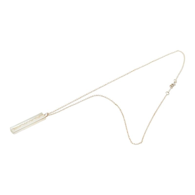 Tiffany & Co Narrow Bar Chain Pendant Necklace Silver — view 2