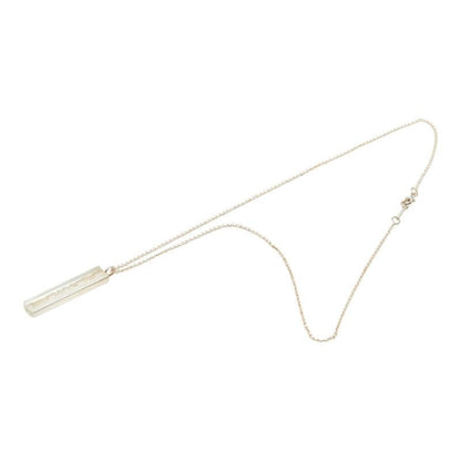 Tiffany & Co Narrow Bar Chain Pendant Necklace Silver — view 2