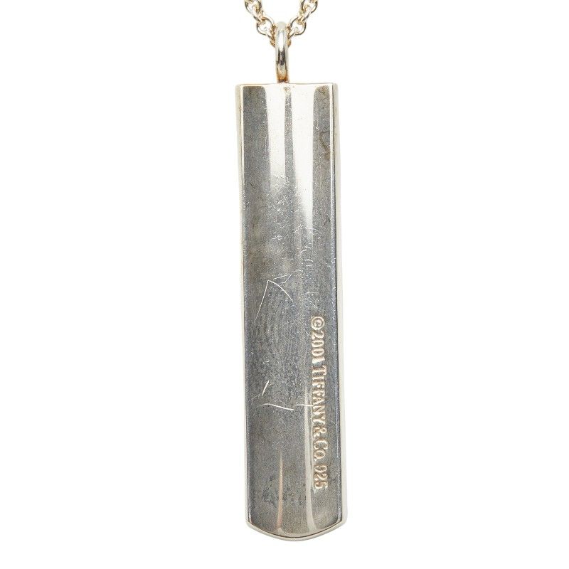 Tiffany & Co Narrow Bar Chain Pendant Necklace Silver — view 4