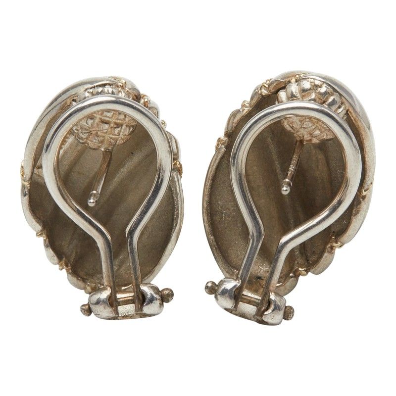 Tiffany & Co Twist Loop Earrings Silver 18k Yellow Gold — view 3