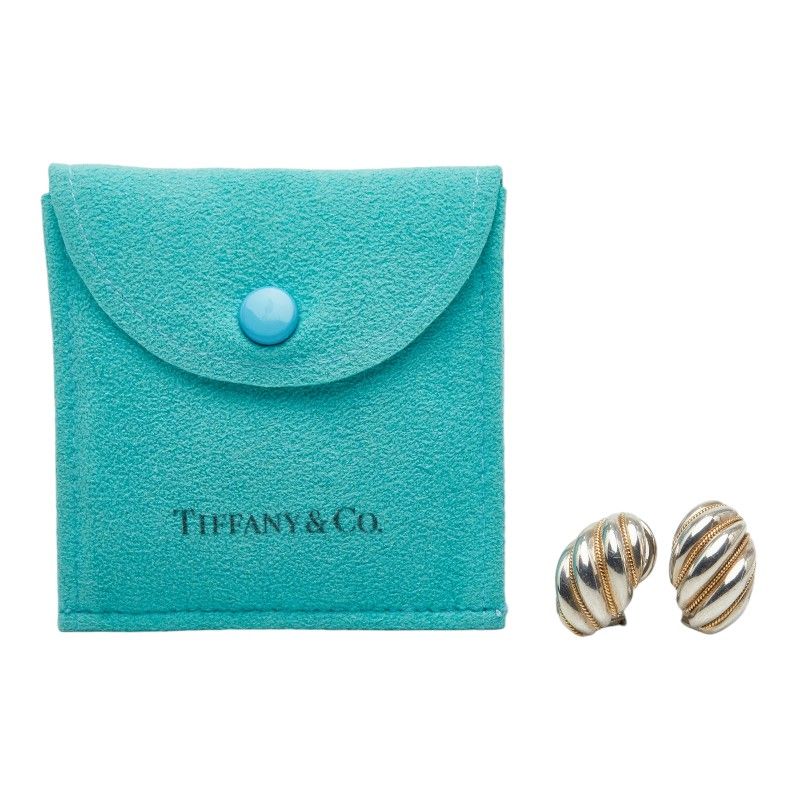 Tiffany & Co Twist Loop Earrings Silver 18k Yellow Gold — view 6