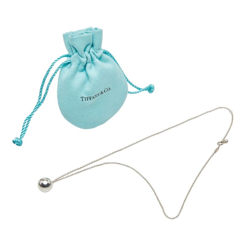 Tiffany & Co Ball Chain Pendant Necklace Silver — view 8