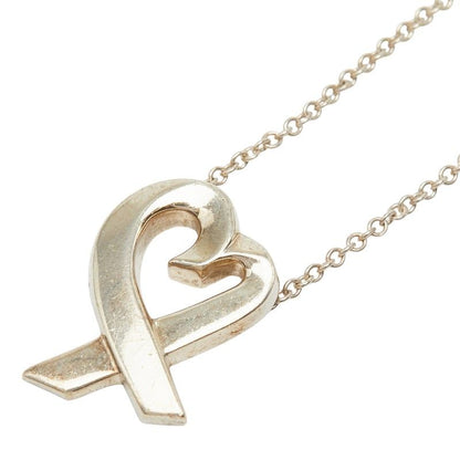 Tiffany & Co Paloma Picasso Loving Heart Chain Pendant Necklace Silver