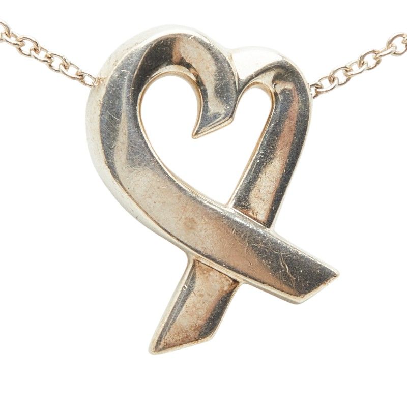 Tiffany & Co Paloma Picasso Loving Heart Chain Pendant Necklace Silver — view 3