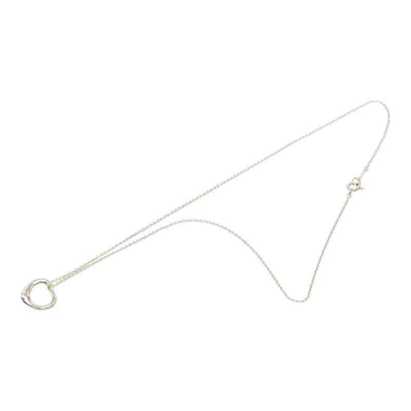 Tiffany & Co Elsa Peretti Open Heart Chain Pendant Necklace Silver — view 2