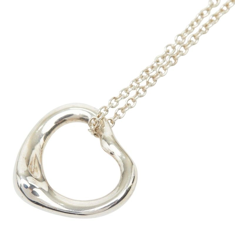 Tiffany & Co Elsa Peretti Open Heart Chain Pendant Necklace Silver