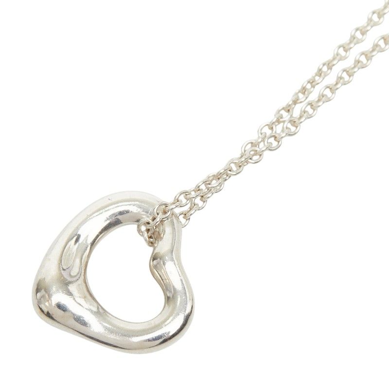 Tiffany & Co Elsa Peretti Open Heart Chain Pendant Necklace Silver
