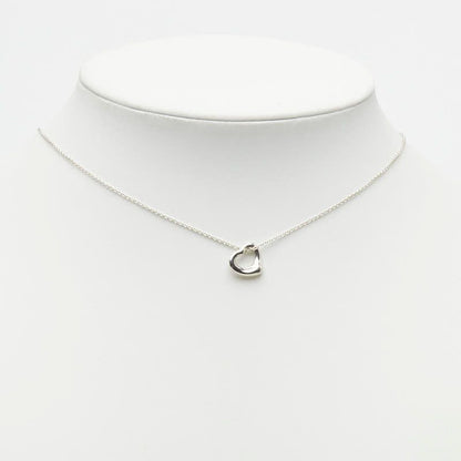 Tiffany & Co Elsa Peretti Open Heart Chain Pendant Necklace Silver — view 9