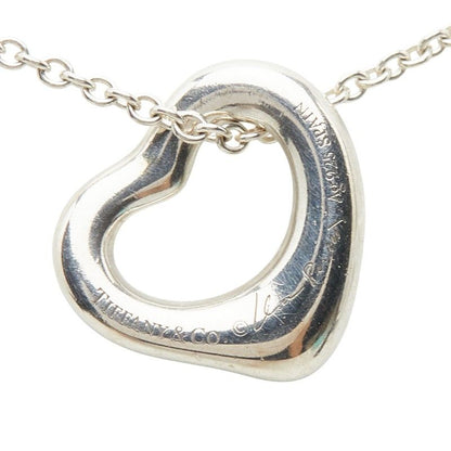 Tiffany & Co Elsa Peretti Open Heart Chain Pendant Necklace Silver — view 4