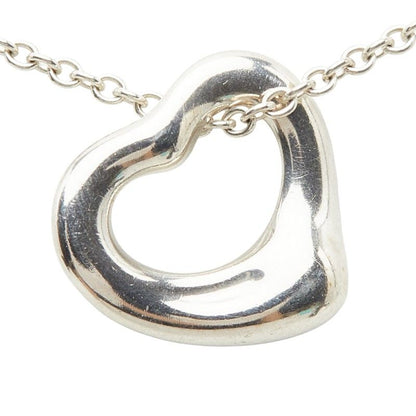 Tiffany & Co Elsa Peretti Open Heart Chain Pendant Necklace Silver — view 3