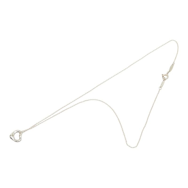 Tiffany & Co Elsa Peretti Open Heart Chain Pendant Necklace Silver — view 2