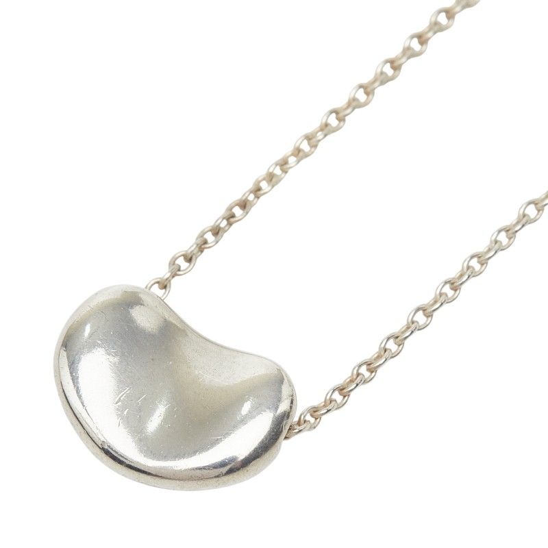Tiffany & Co Bean Motif Chain Pendant Necklace Silver