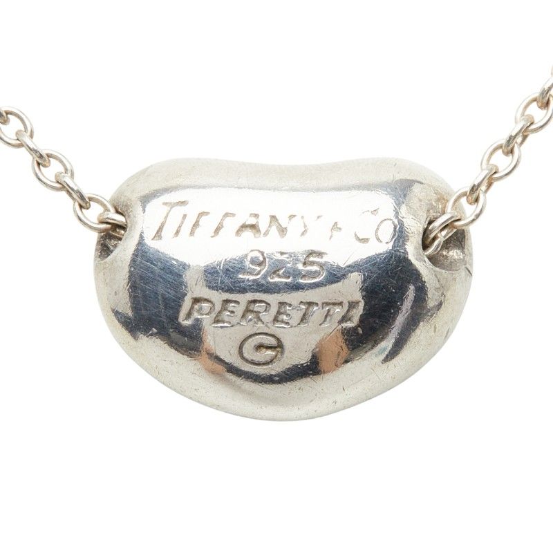 Tiffany & Co Bean Motif Chain Pendant Necklace Silver — view 4