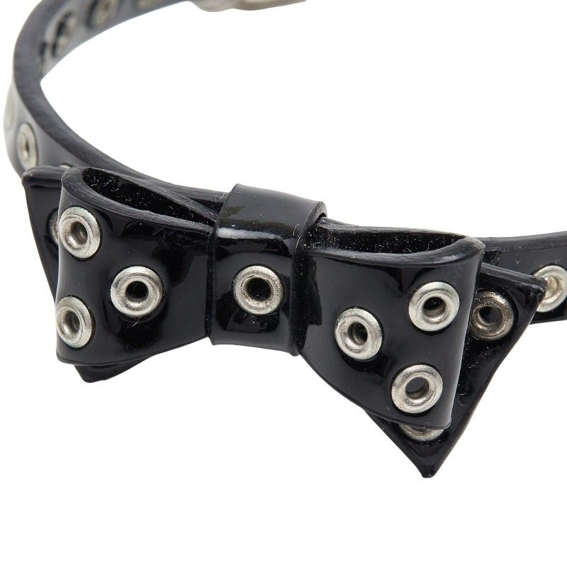 Dior Ribbon Bracelet Black Patent Leather Metal — view 3