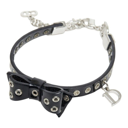 Dior Ribbon Bracelet Black Patent Leather Metal