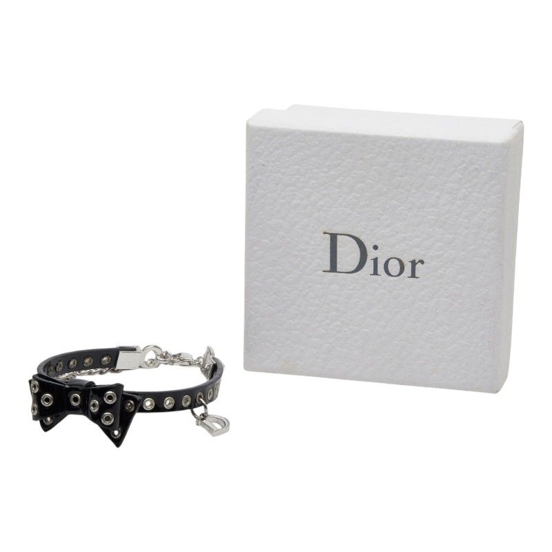 Dior Ribbon Bracelet Black Patent Leather Metal — view 8